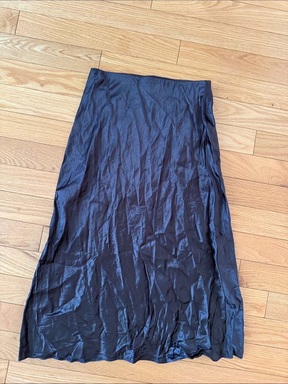 Babaton Black Satin midi slip Skirt